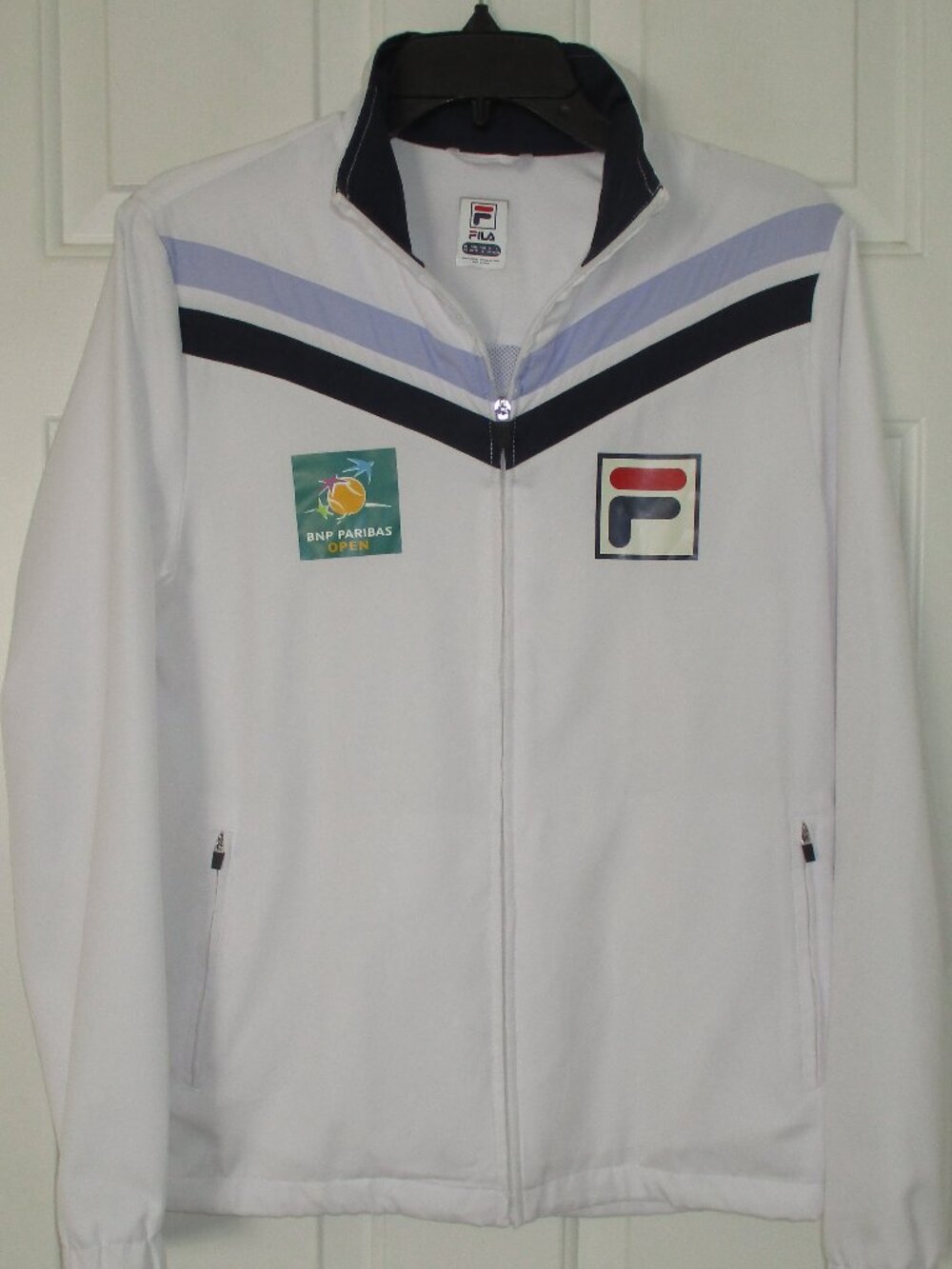 FILA Mens L/S BNP Paribas Tennis Open White Full Zip Windbreaker Jacket NWOT-XS